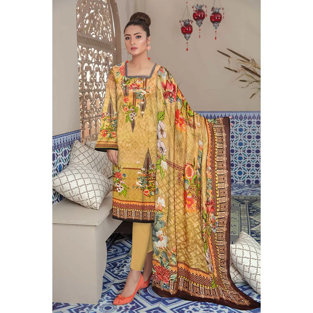 Riwayat Cottrell Digital Printed Linen 3 Pcs Un-Stitched Suit - 07