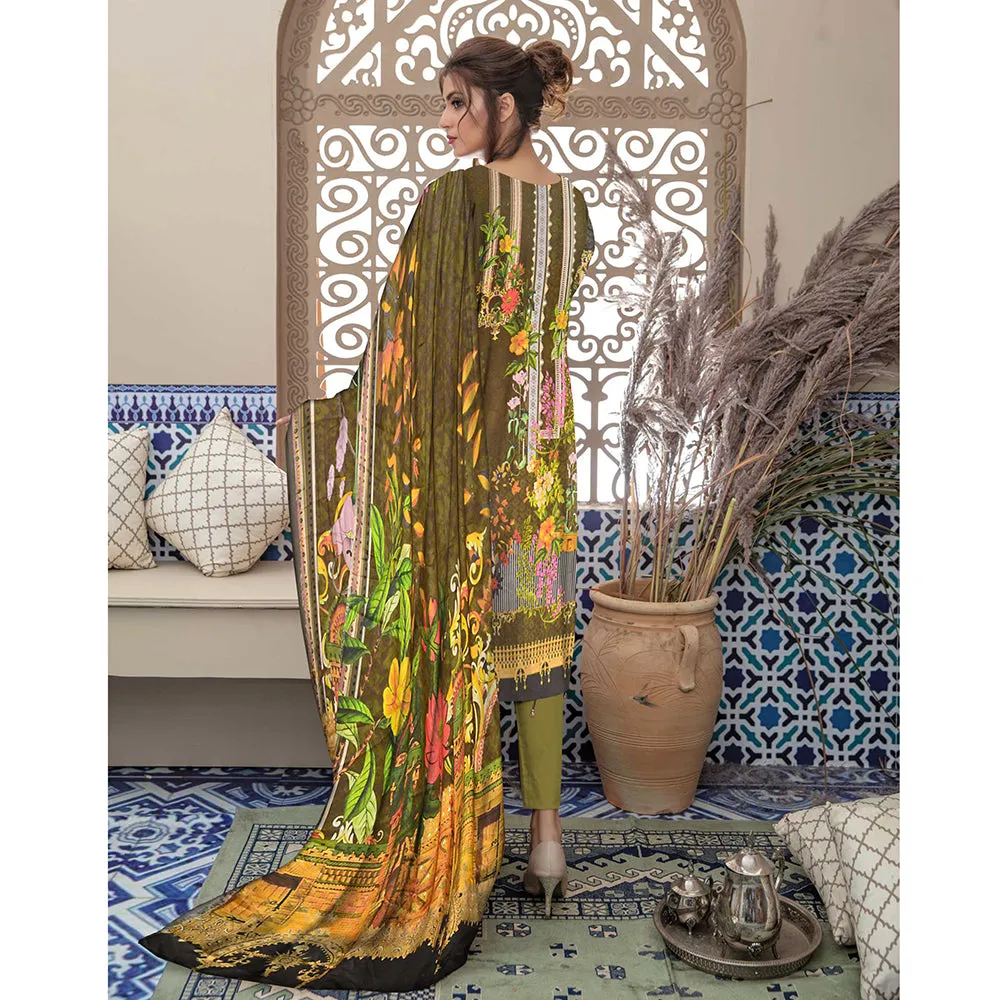 Riwayat Cottrell Digital Printed Linen 3 Pcs Un-Stitched Suit - 09
