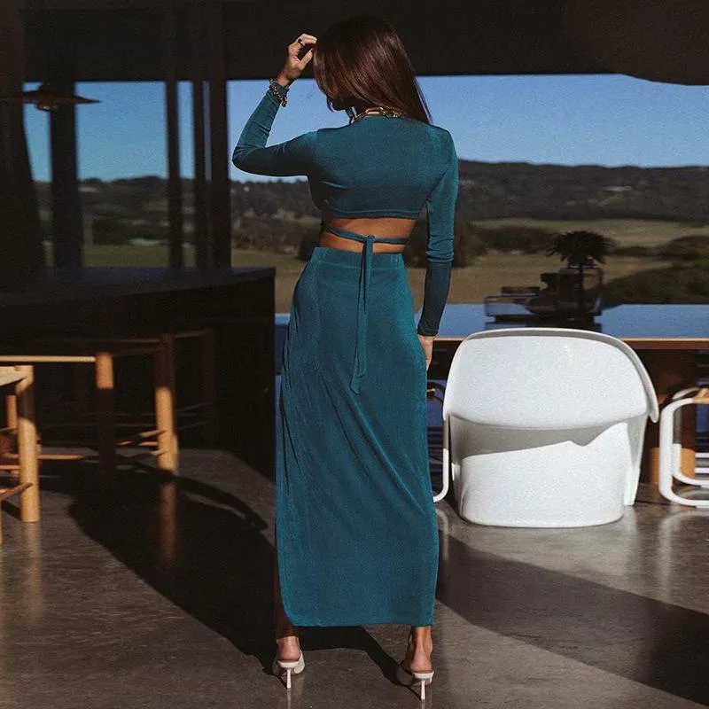 Sexy Cleavage Two Piece Set