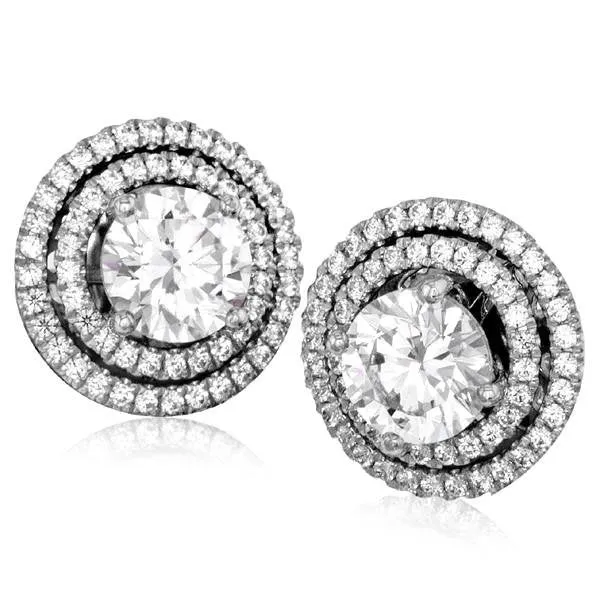 Simon G. 18K White Gold Diamond Double Halo Earring "Jackets"
