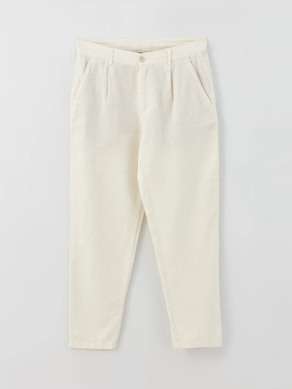 Slim Fit Linen Blend Men's Trousers