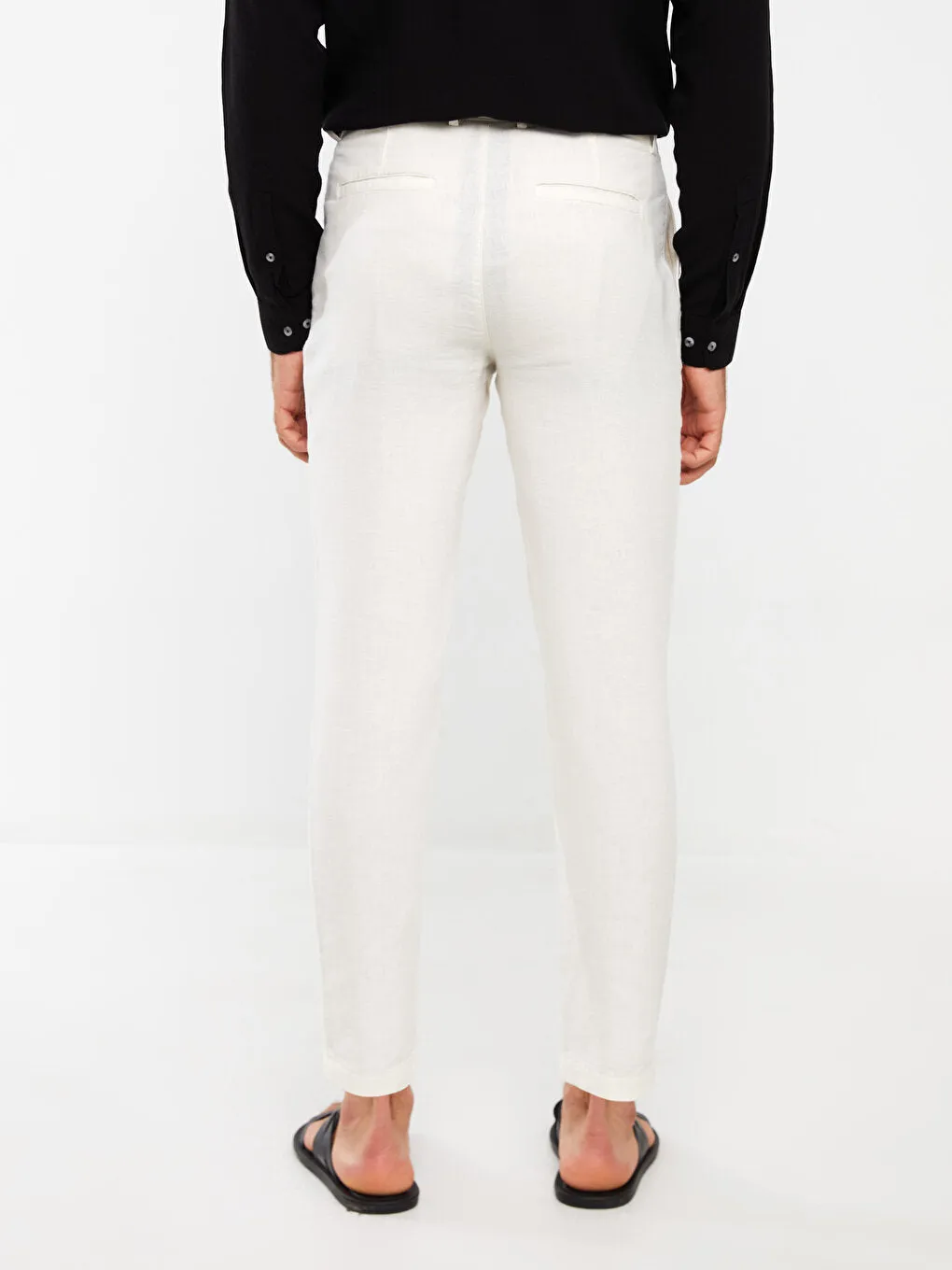 Slim Fit Linen Blend Men's Trousers