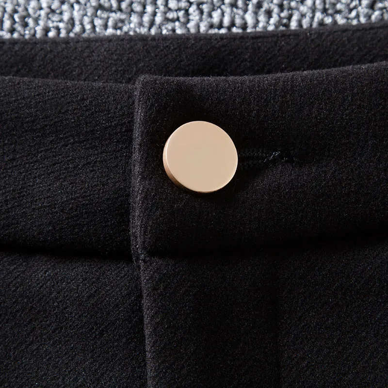 Solid Color High Waist Woolen Shorts