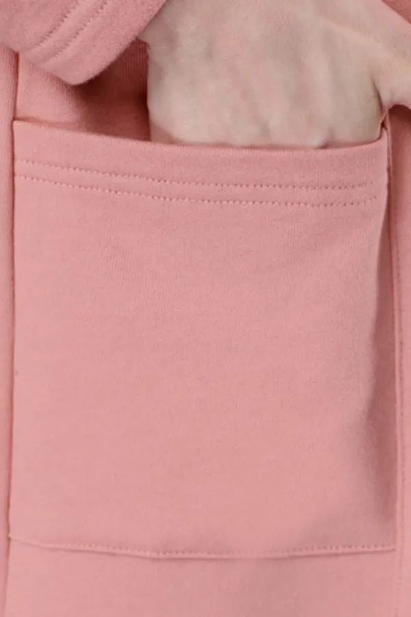 Solid Color Woolen Dress with Hood