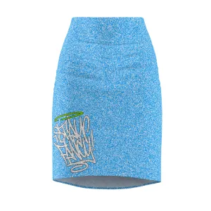 Speckled Blue Women's Pencil Skirt