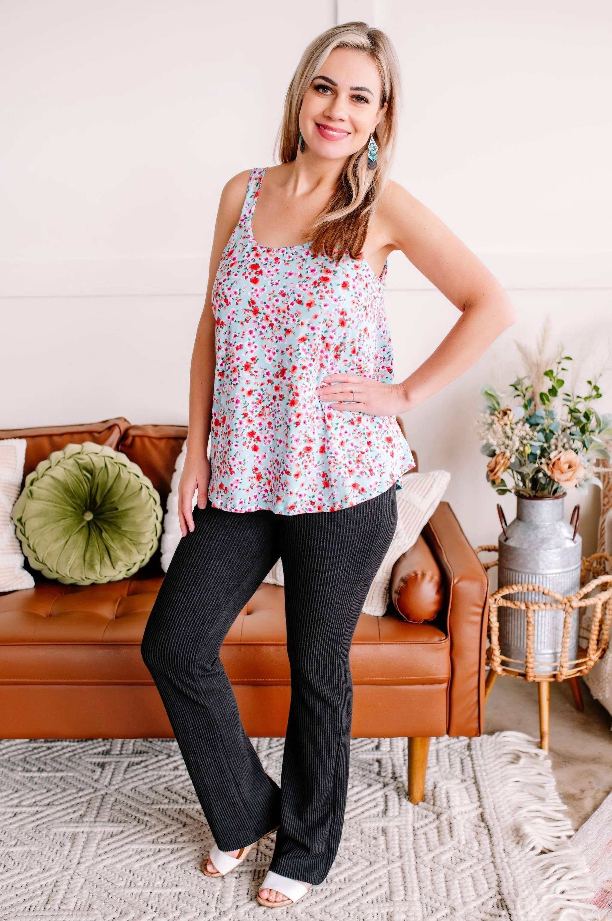 Straight To The Point Ribbed Dressy Yoga Pants