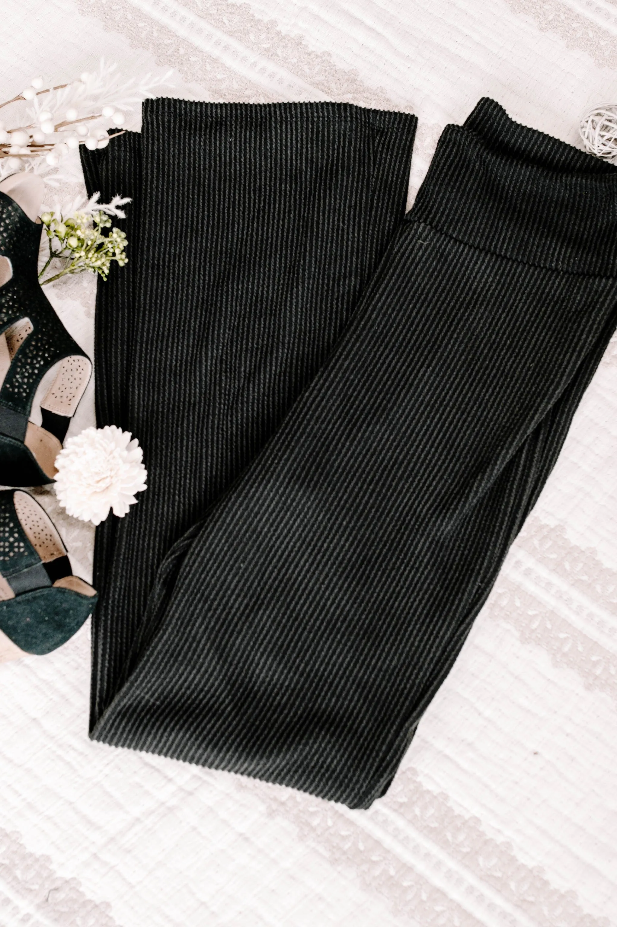 Straight To The Point Ribbed Dressy Yoga Pants