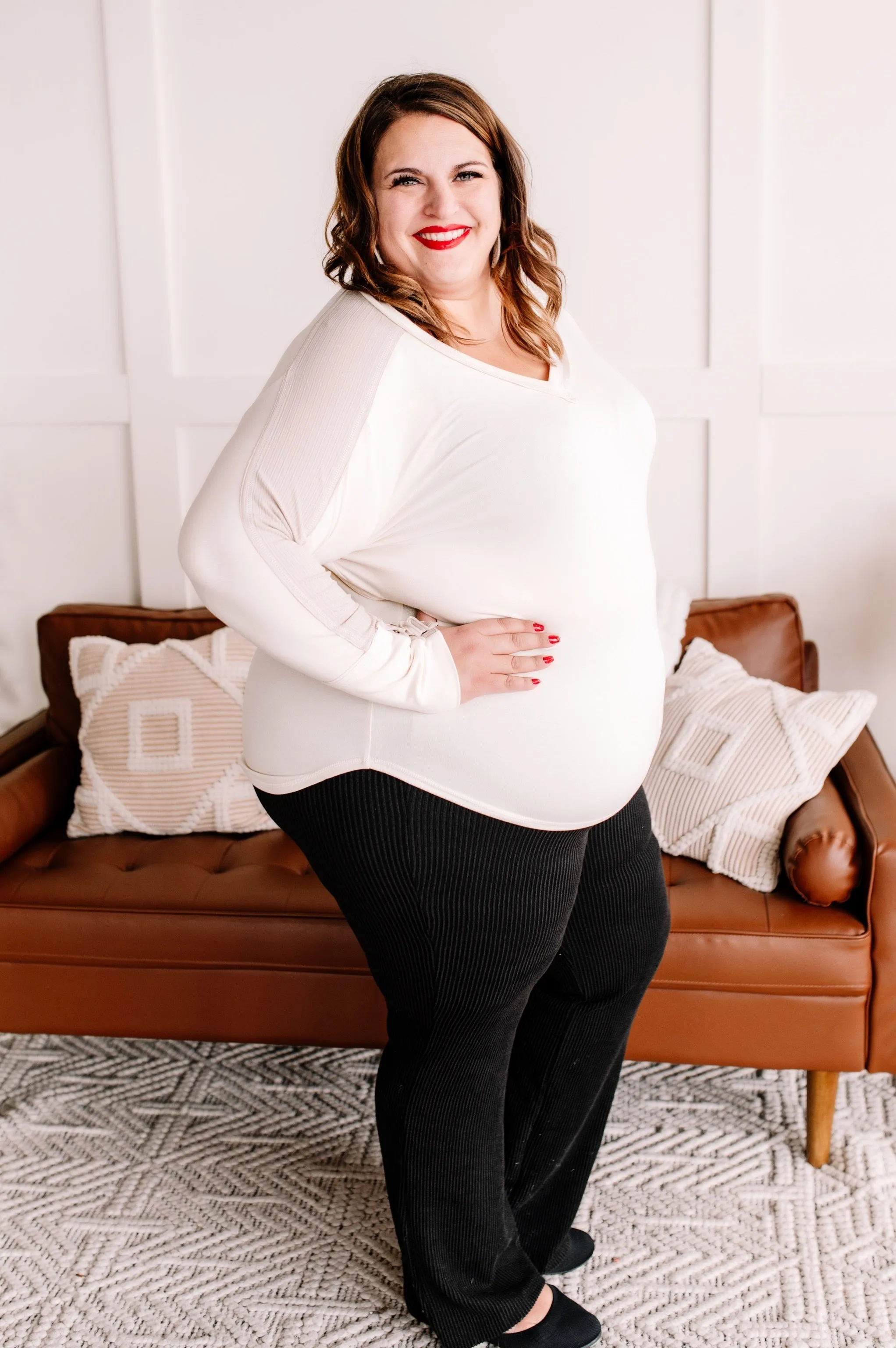 Straight To The Point Ribbed Dressy Yoga Pants