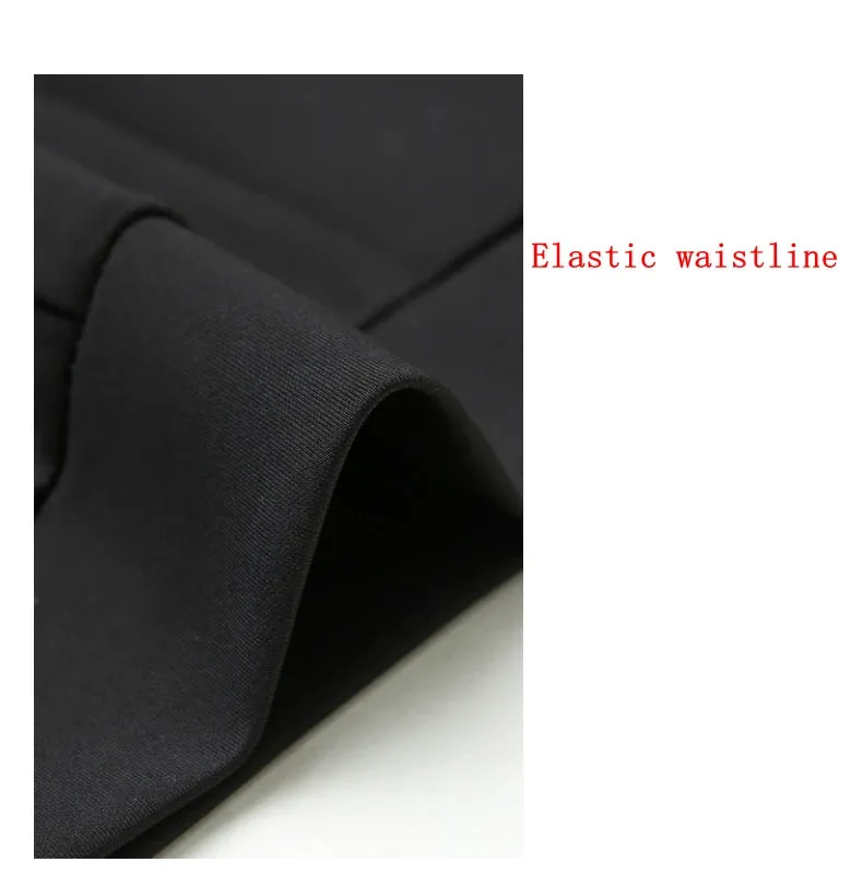 Stretch Pencil Skirts for Women, Office Lady, Formal Black Midi Skirts, Elegant Female Package Hip Skirts, Spring and Autumn