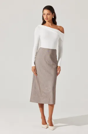 Striped Woven Midi Skirt