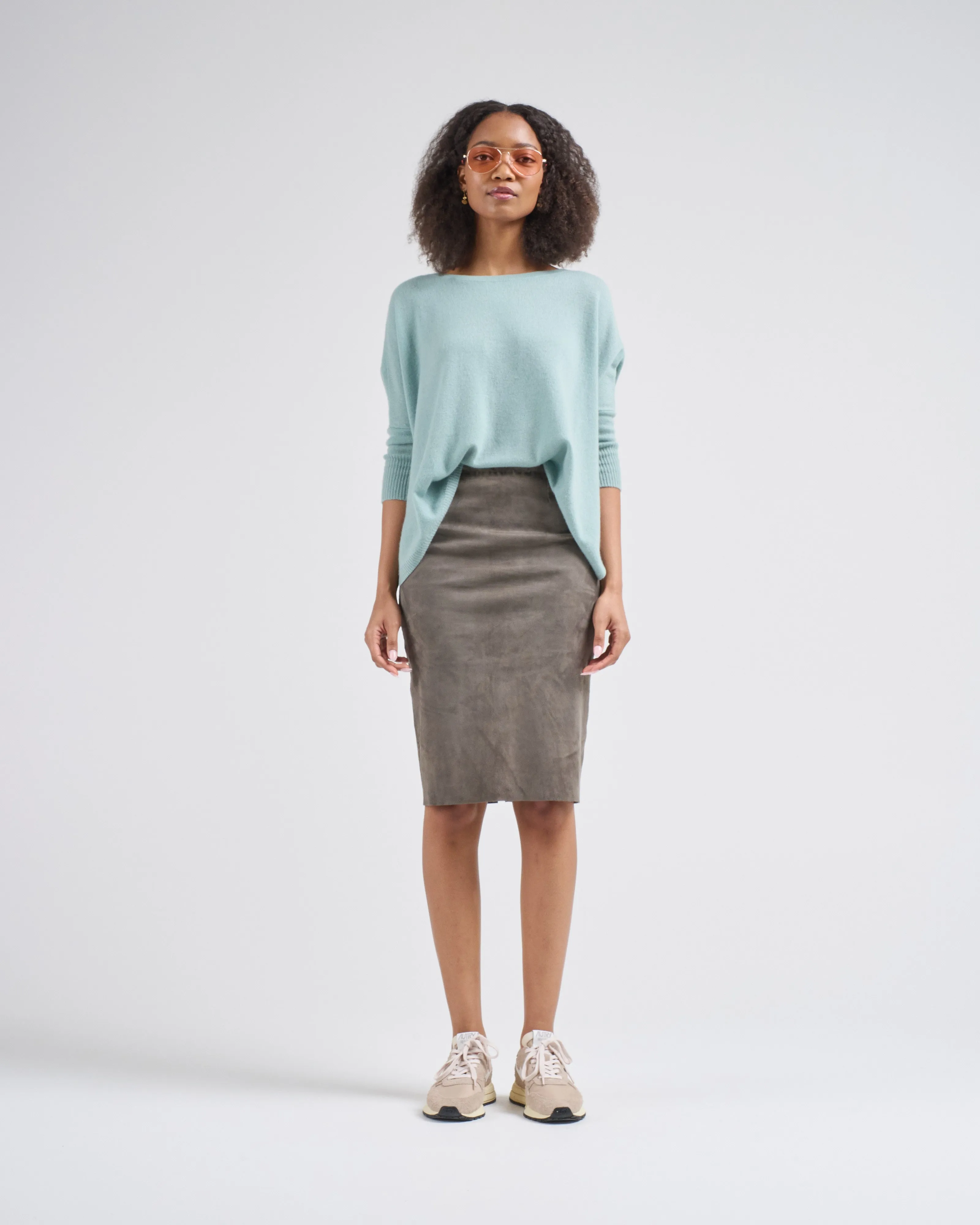 suede pencil skirt