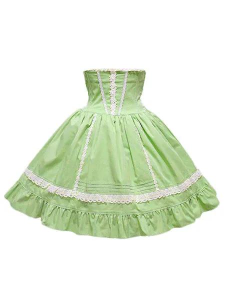 Sweet Lolita Skirt SK Cotton Layered Ruffles Two Tone Lolita Skirt