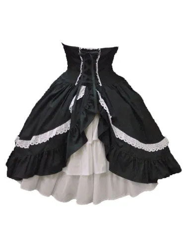 Sweet Lolita Skirt SK Cotton Layered Ruffles Two Tone Lolita Skirt