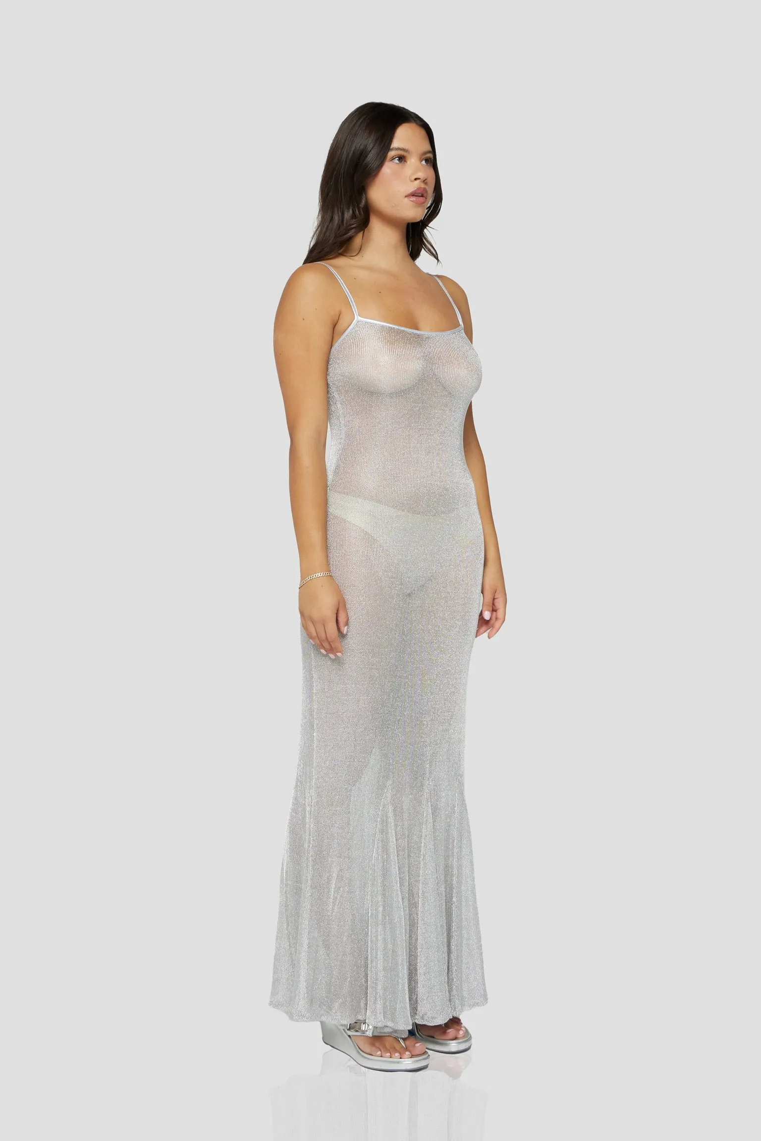 The Serafina Dress in Silver