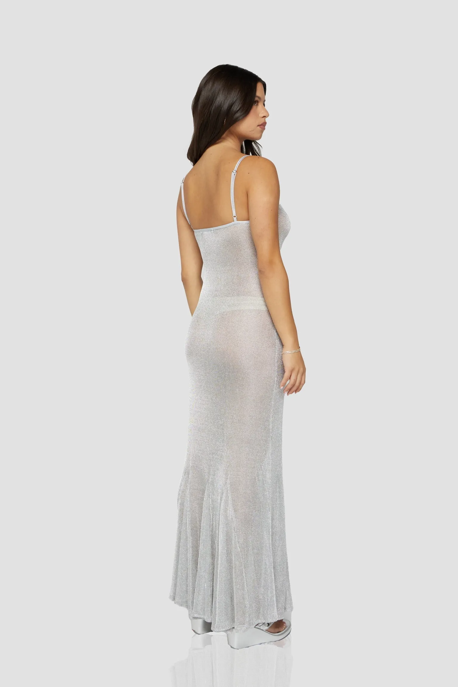 The Serafina Dress in Silver