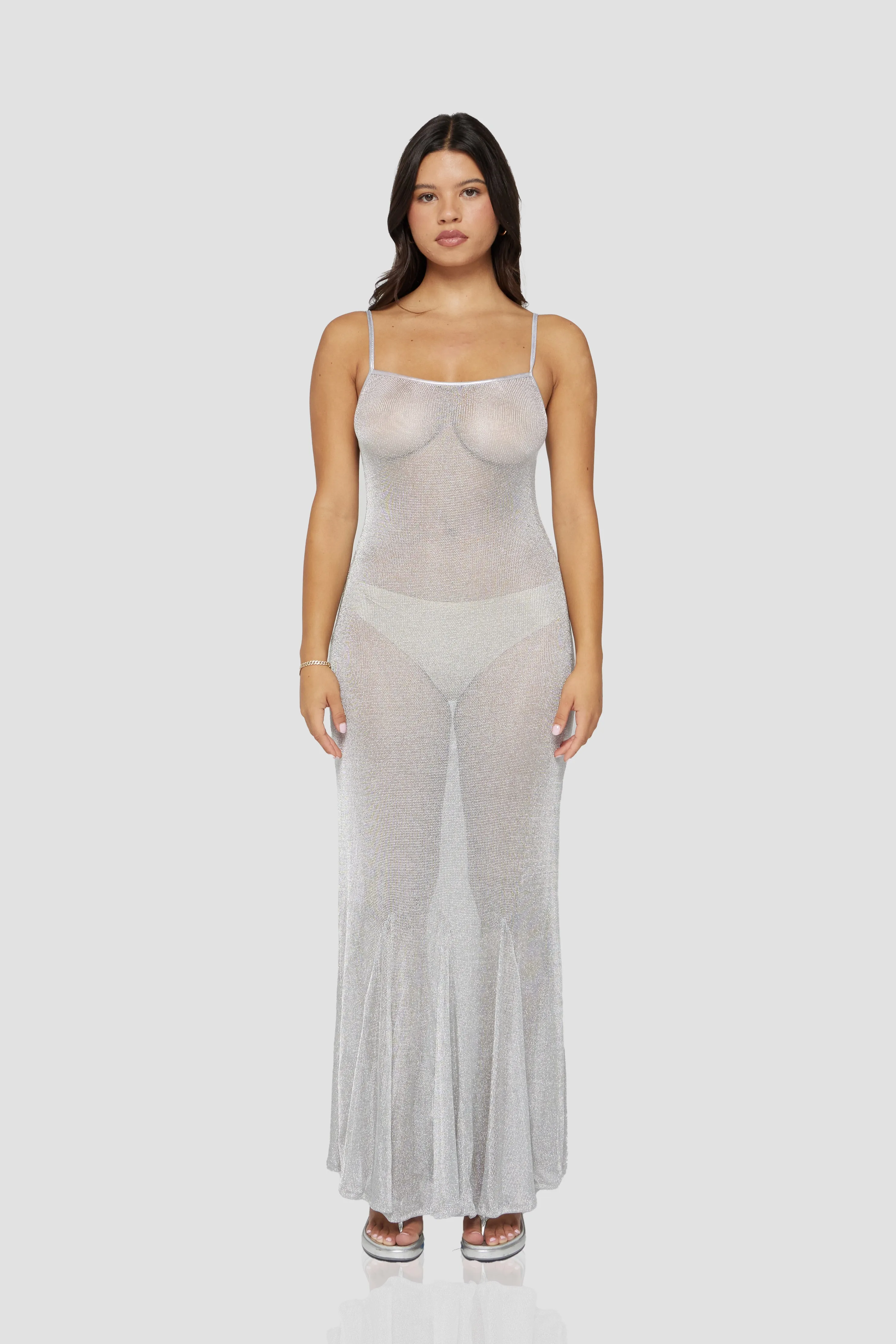 The Serafina Dress in Silver