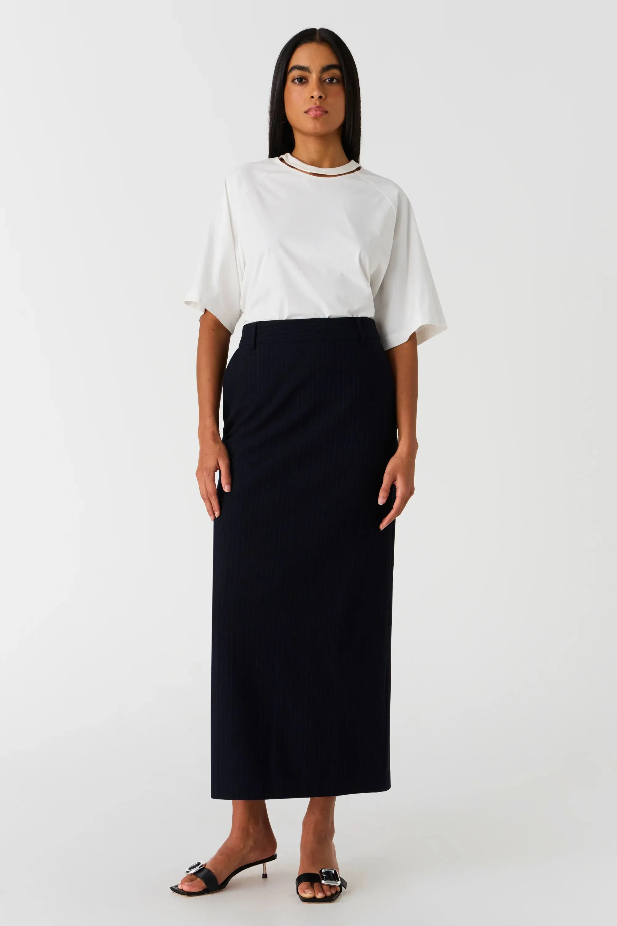 THIAGO PINSTRIPE SKIRT