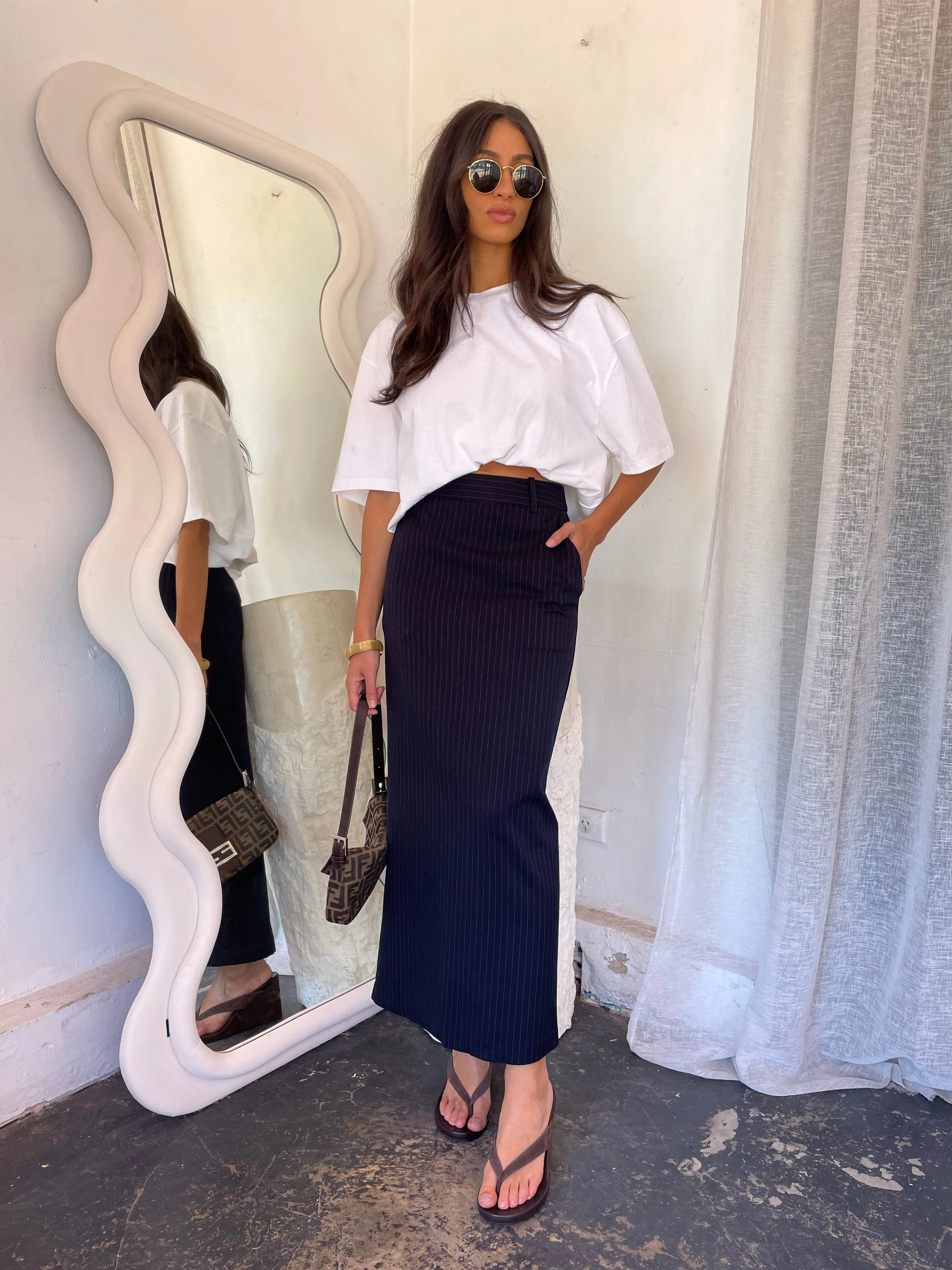 THIAGO PINSTRIPE SKIRT