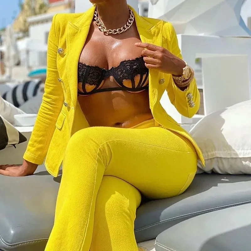 Two Piece Formal Blazers  Pants Suit