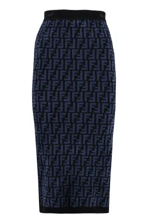 Velvet pencil skirt
