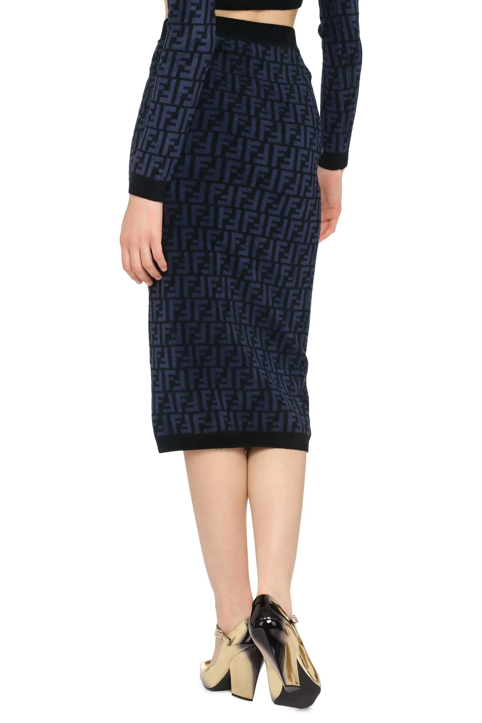 Velvet pencil skirt