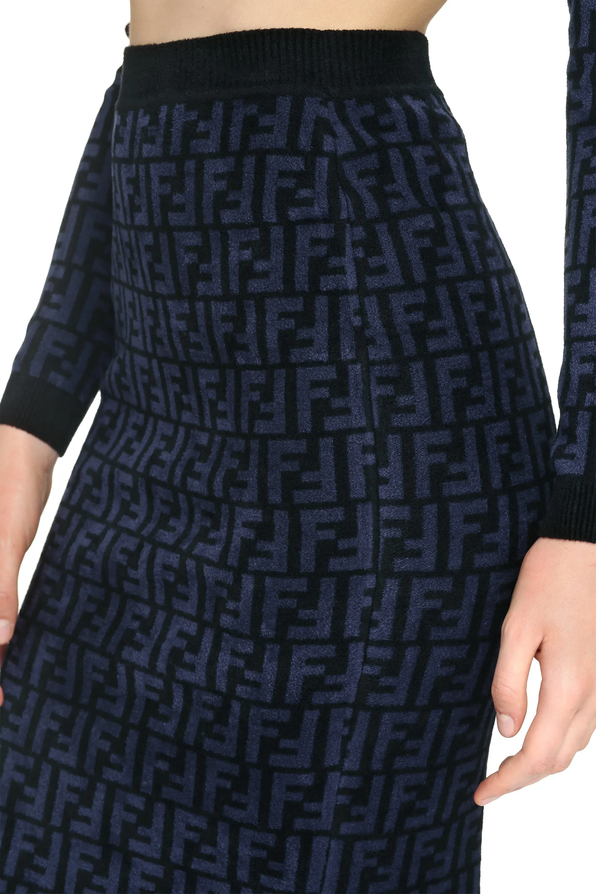 Velvet pencil skirt