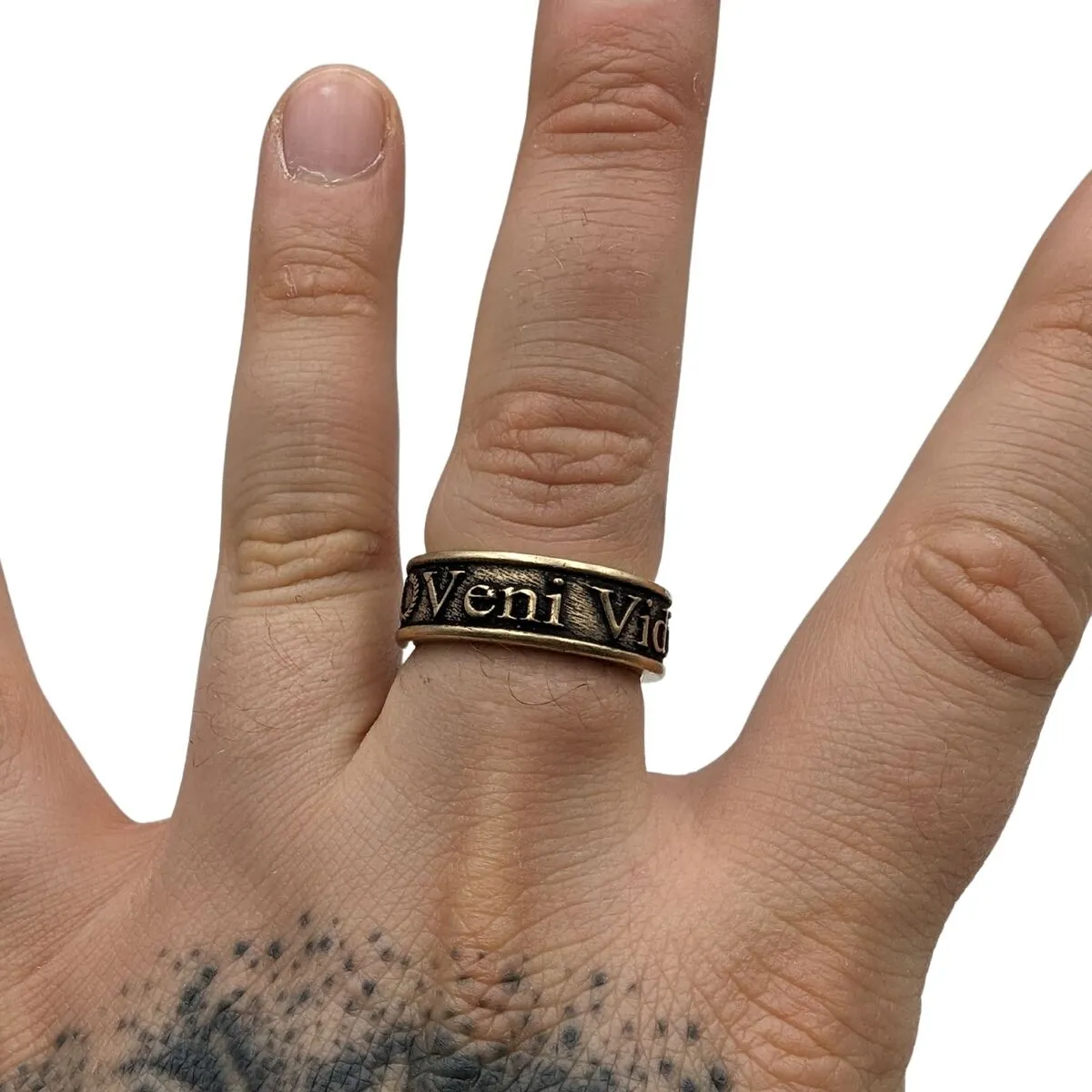 Veni Vidi Vici Roman bronze ring