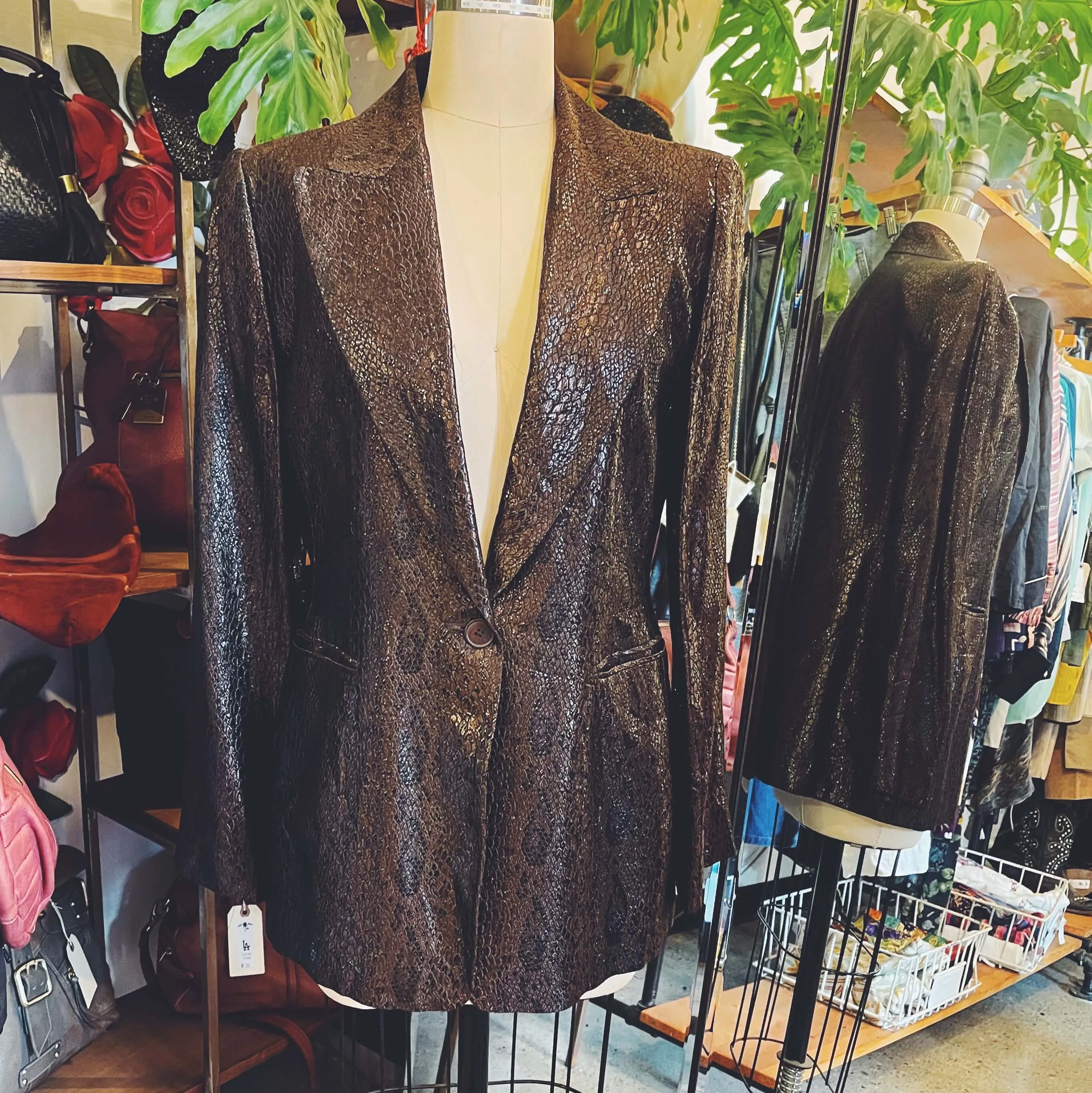 Vintage Metallic Snakeskin Jacket