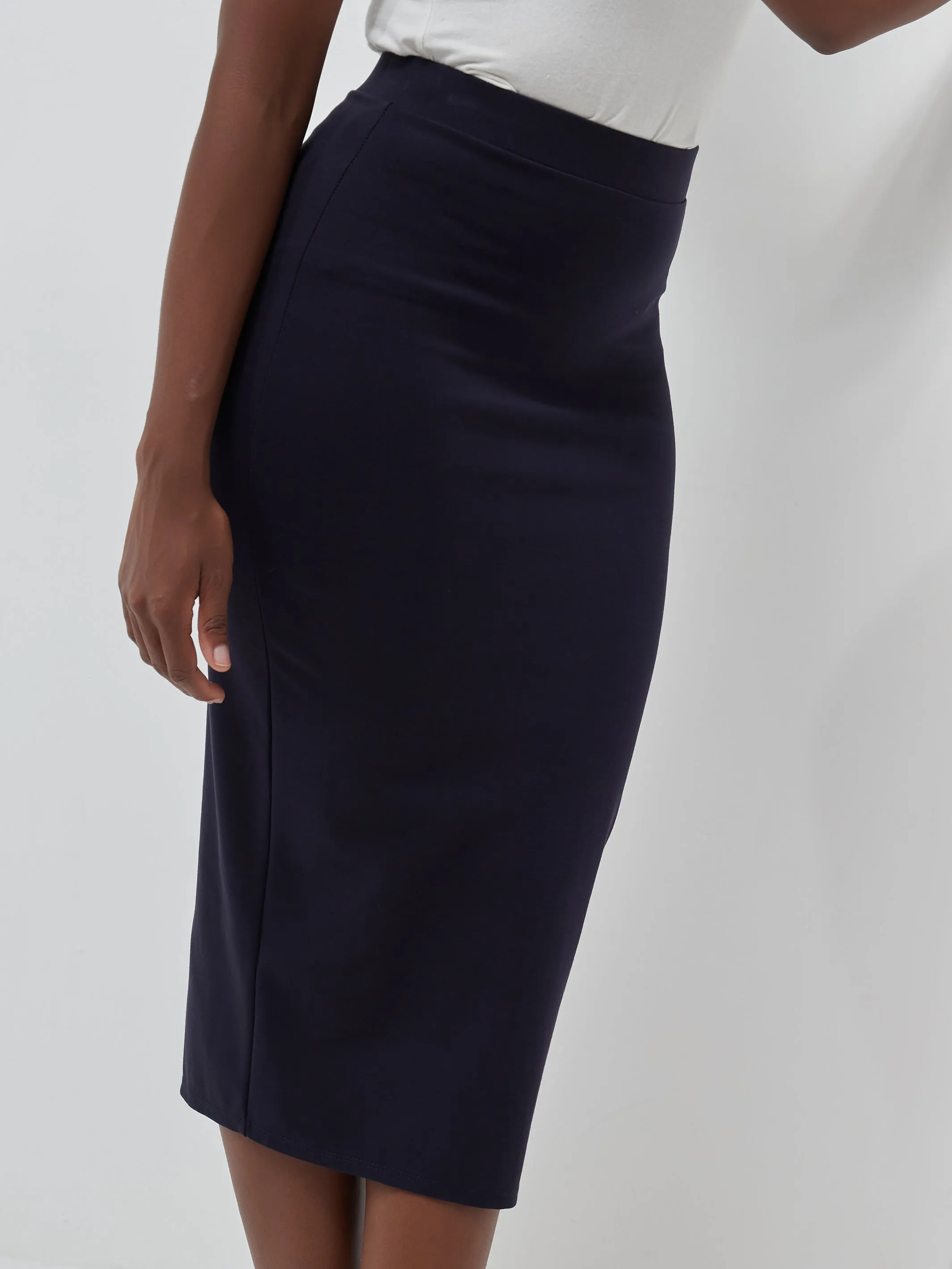 Vivo Basic Midi Pencil Skirt - Navy Blue