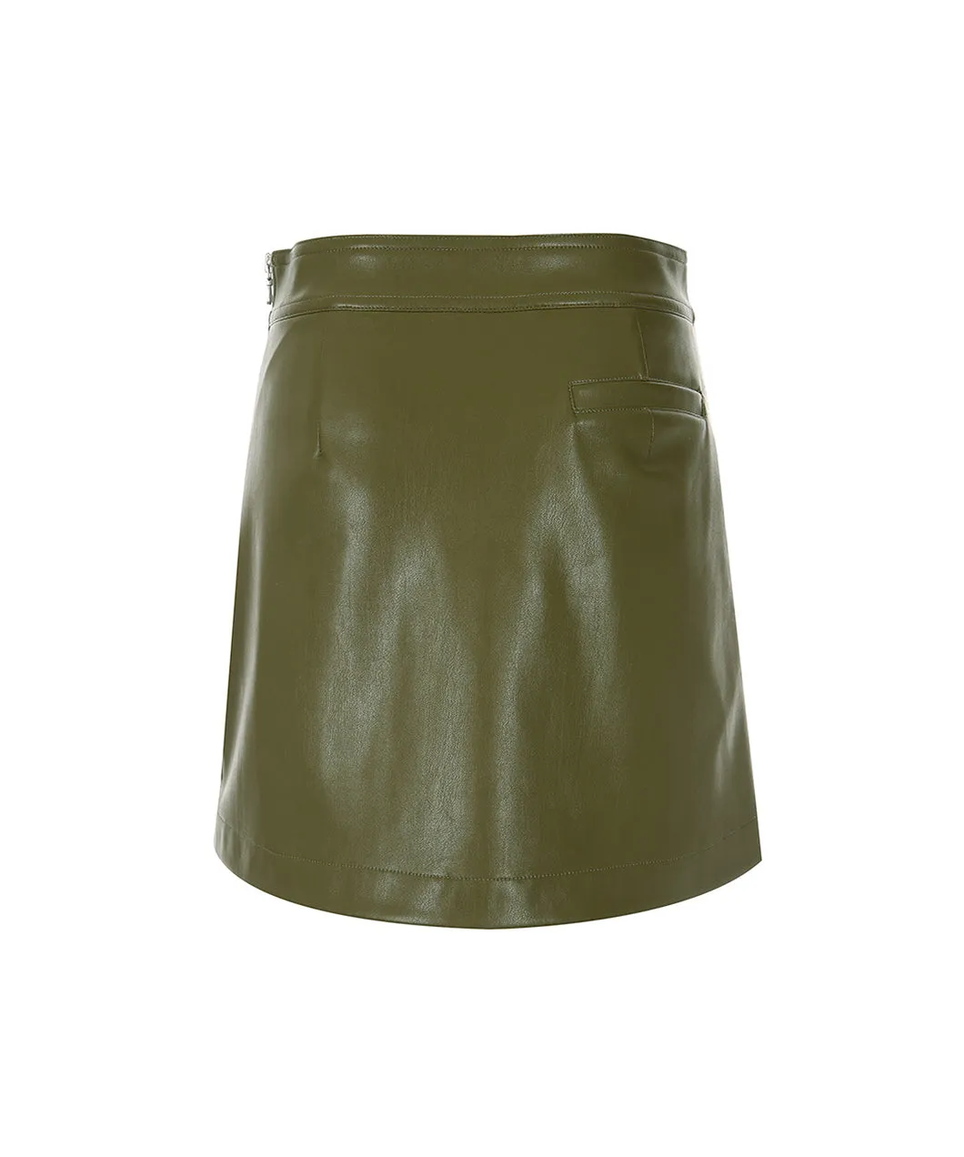 [Warehouse Sale] MYCL A-line Leather Skirt Khaki