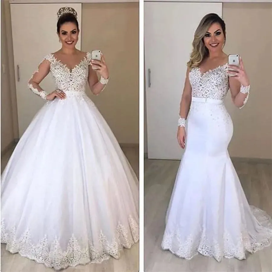 Wedding Guest Dresses: Wedding Dresses See Through Back Custom Two Pieces