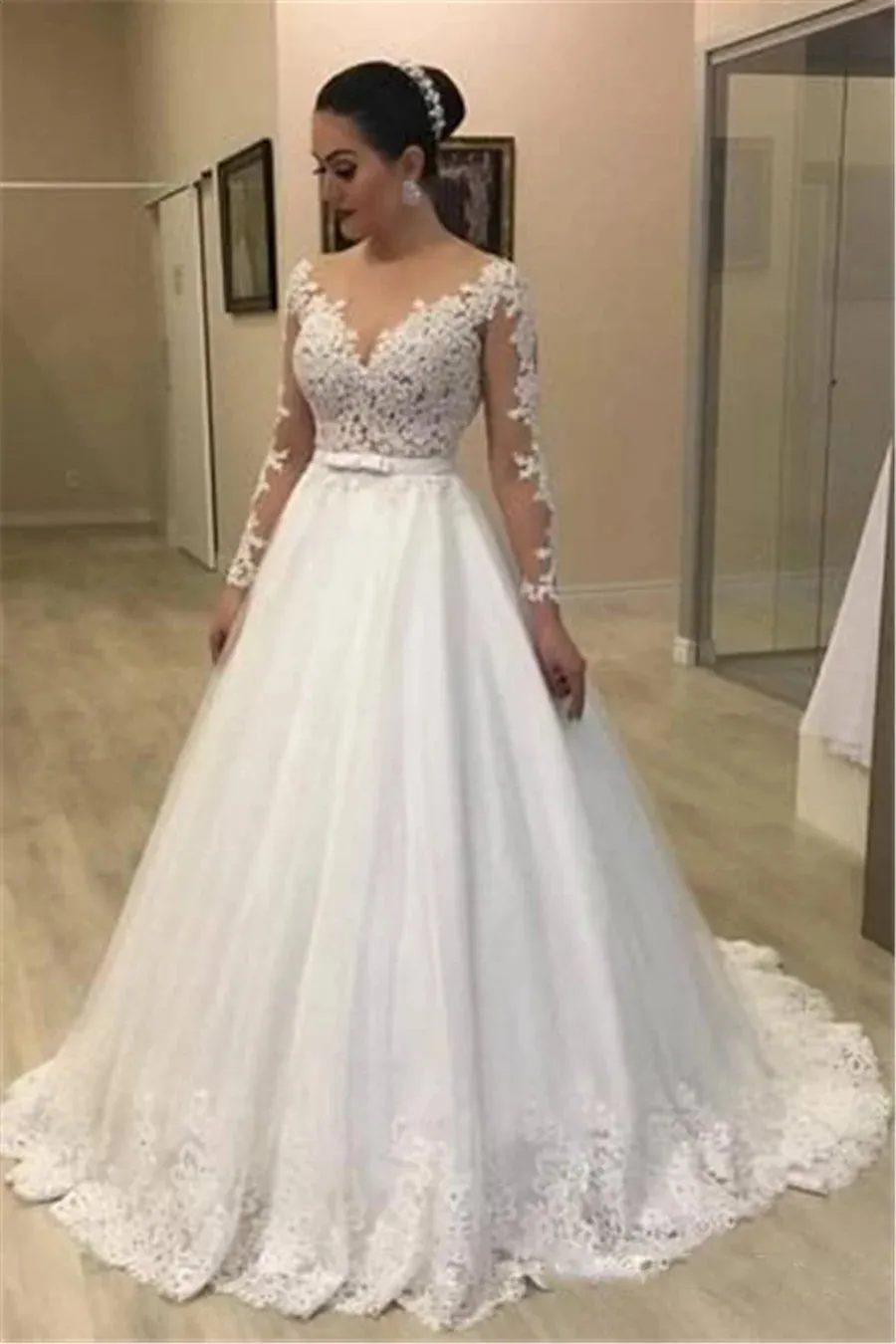 Wedding Guest Dresses: Wedding Dresses See Through Back Custom Two Pieces