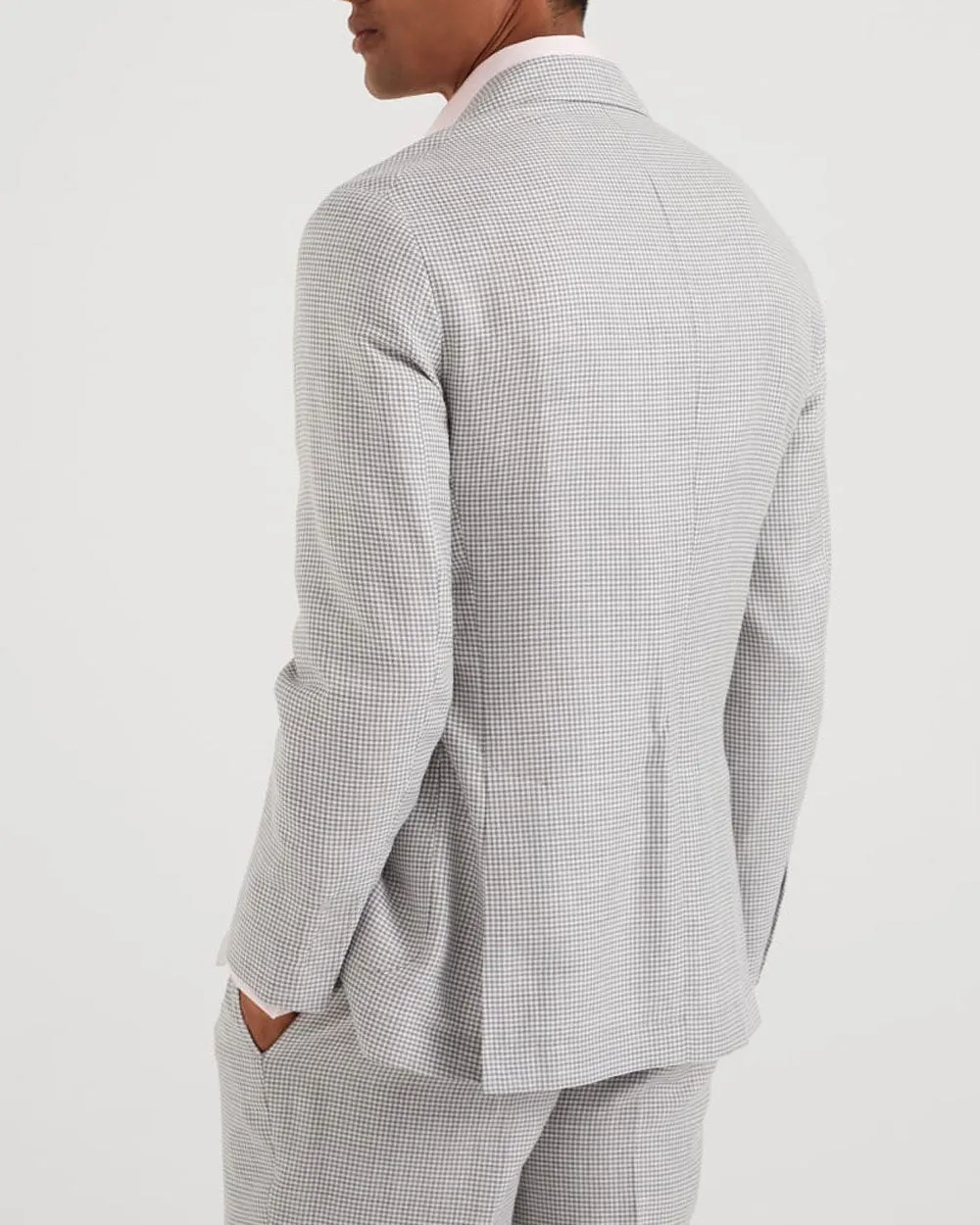 White and Grey Houndstooth Leisure Suit