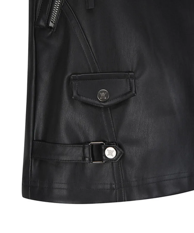 Women's Faux Leather A - Line SQ - Black