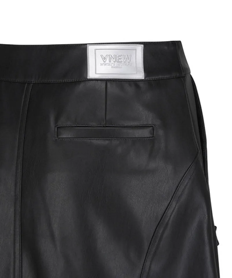 Women's Faux Leather A - Line SQ - Black