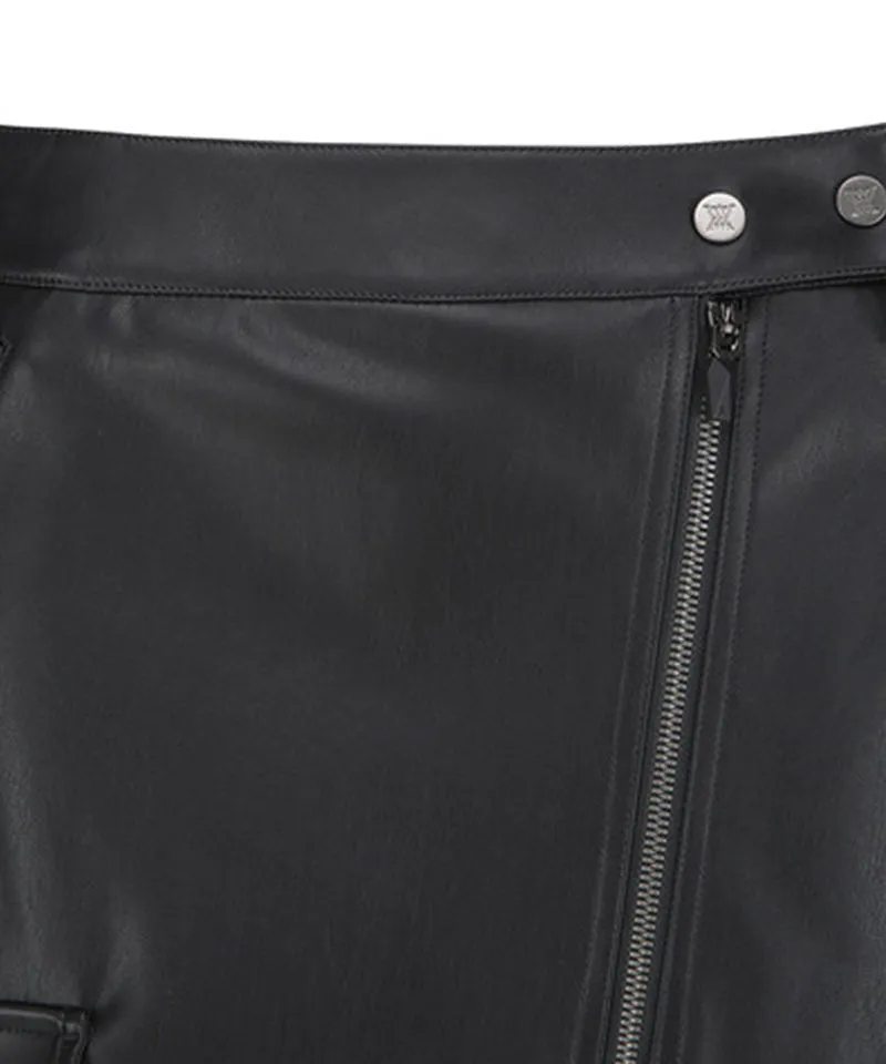 Women's Faux Leather A - Line SQ - Black