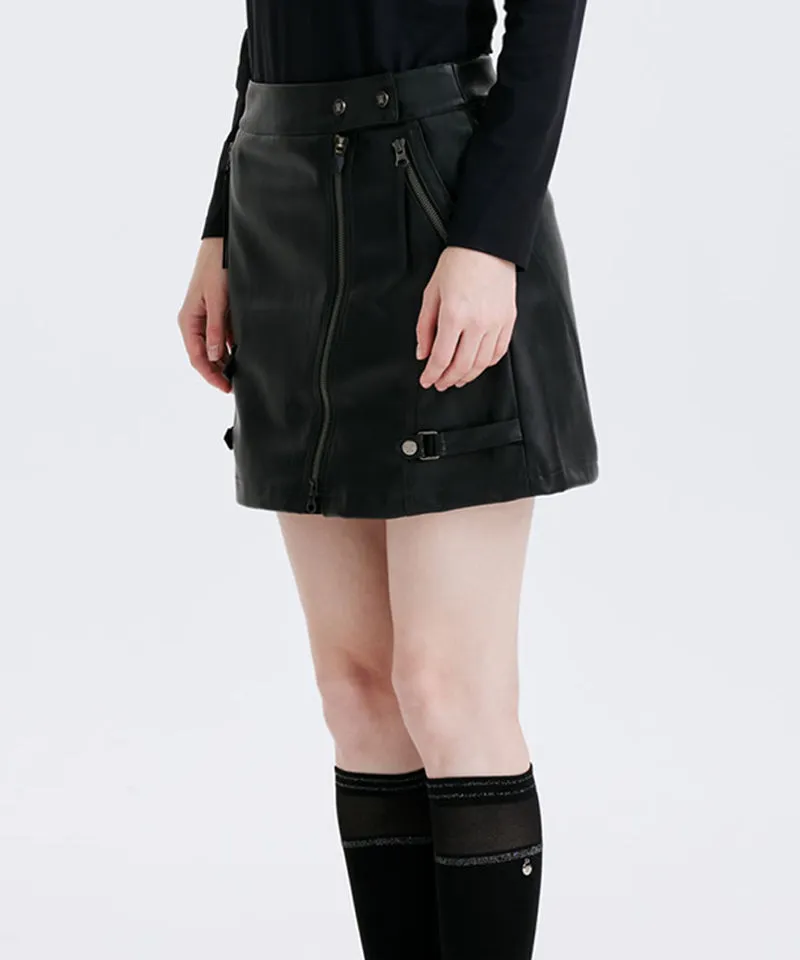 Women's Faux Leather A - Line SQ - Black
