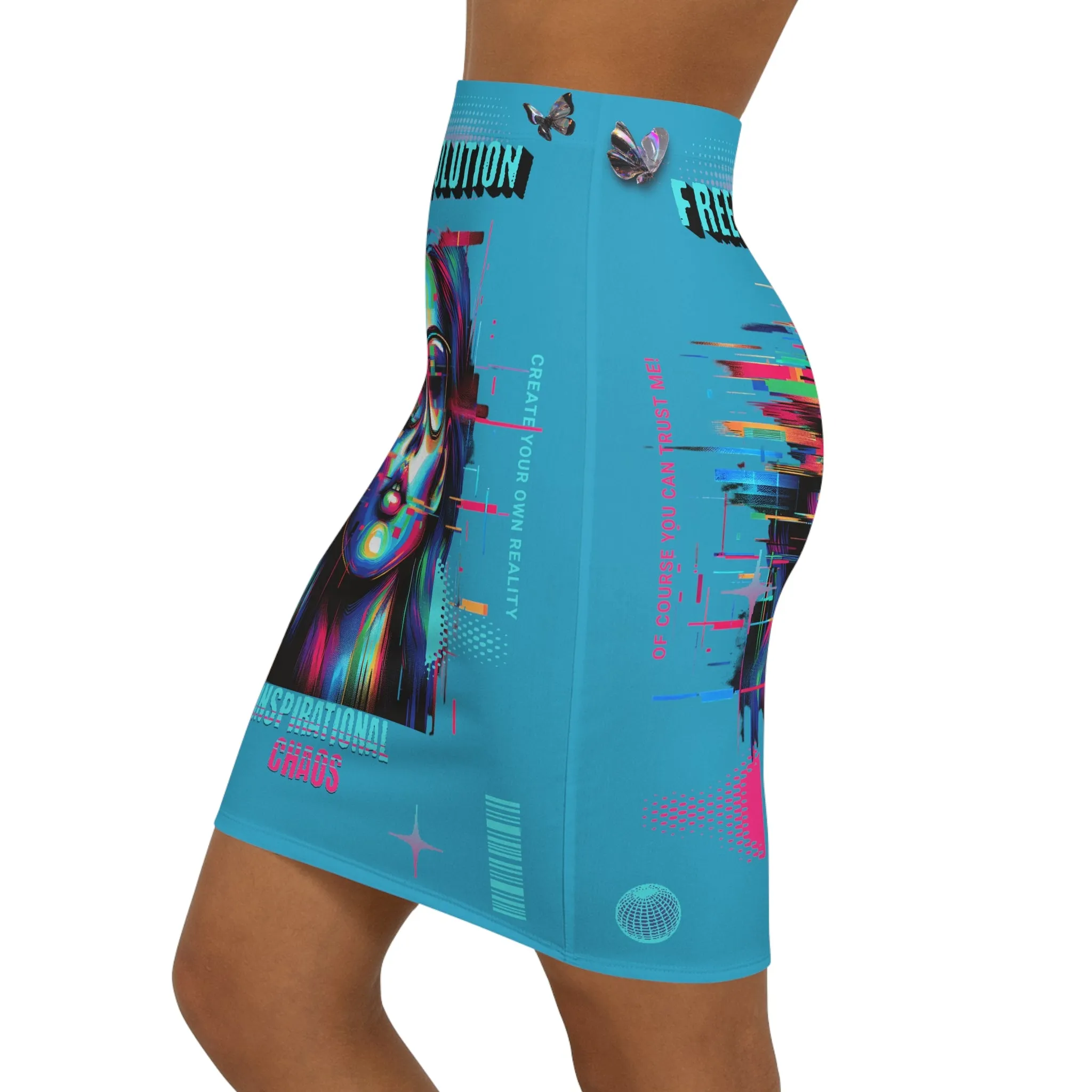 Women's Mid-Waist Pencil Skirt (AOP)