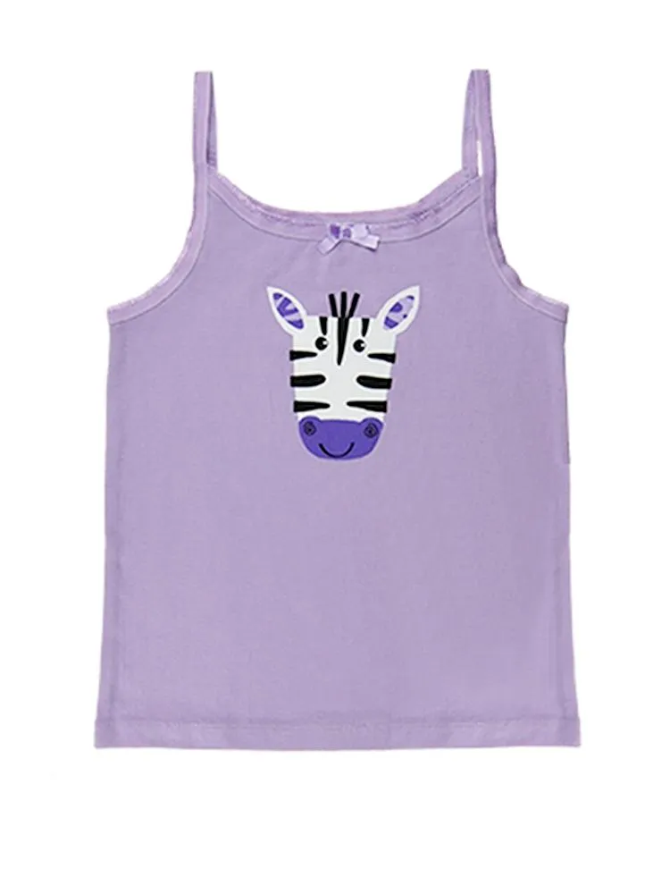 Zoocchini - Girls Organic Cami Organic Underwear Set - Ziggy the Zebra/Lavender 2 to 6 Y