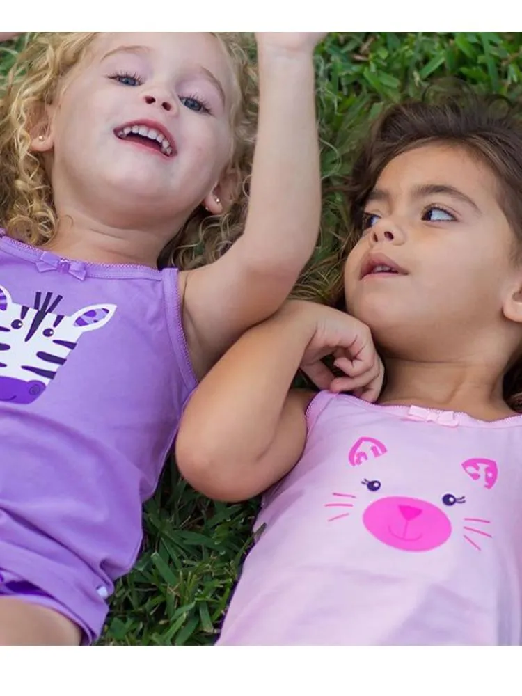Zoocchini - Girls Organic Cami Organic Underwear Set - Ziggy the Zebra/Lavender 2 to 6 Y