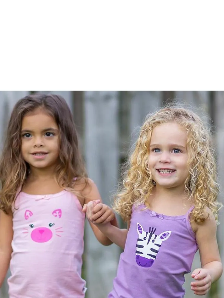 Zoocchini - Girls Organic Cami Underwear Set - Kallie the Kitten - Pink/Leopard Print 2 to 6 Y